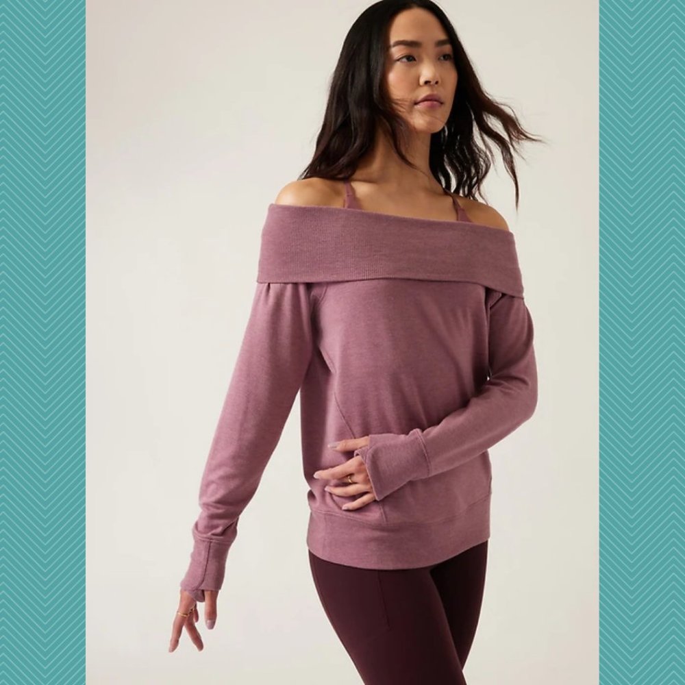 Athleta Mauve Pink Modal Blend Studio Barre Sweatshirt